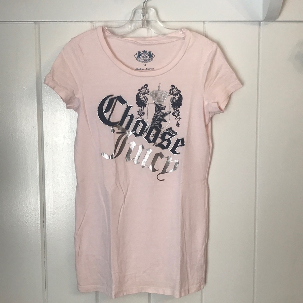 Girls juicy couture baby pink t shirt